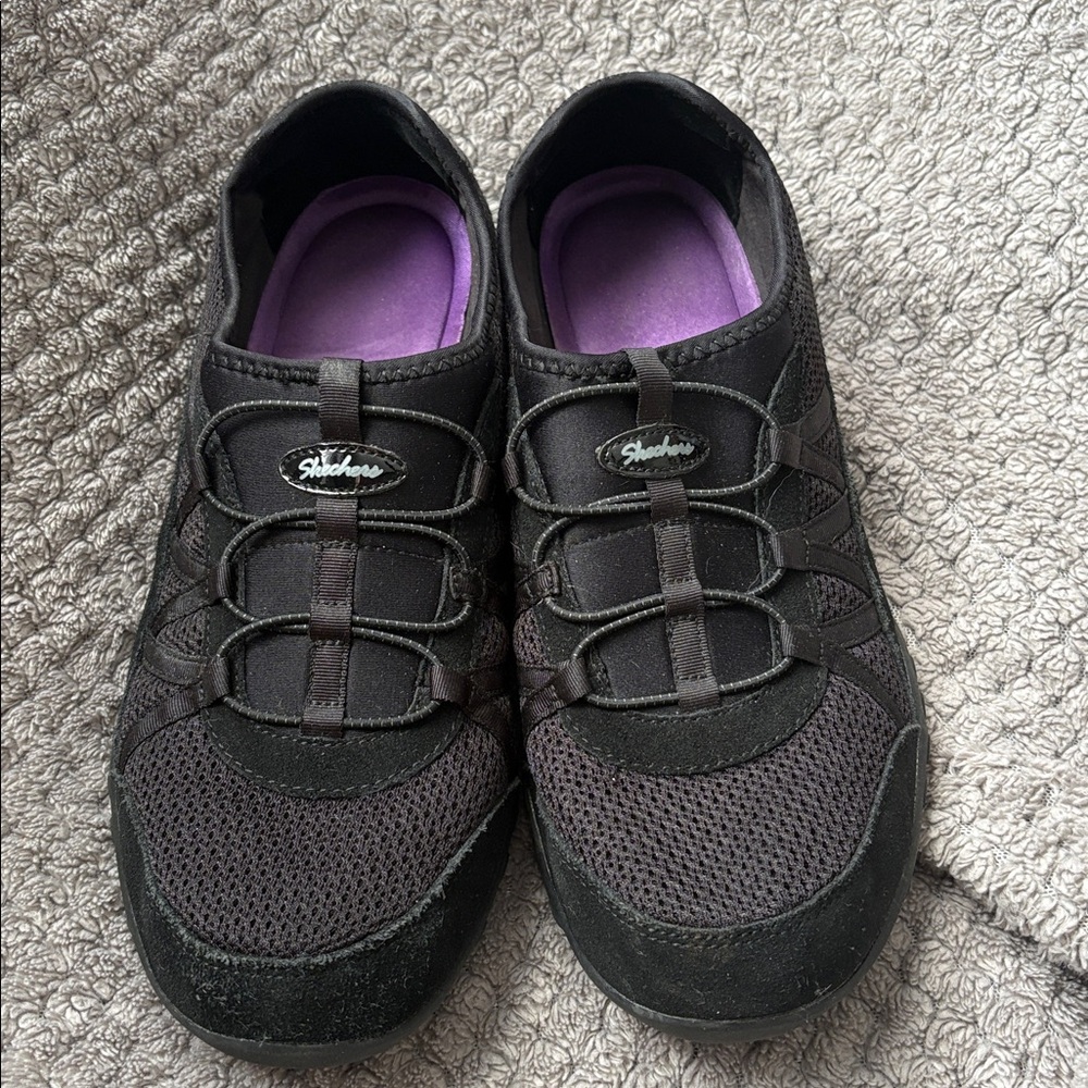 Skechers Black memory foam Relaxed Fit: Breathe Easy - Our Song slip-on Loafers